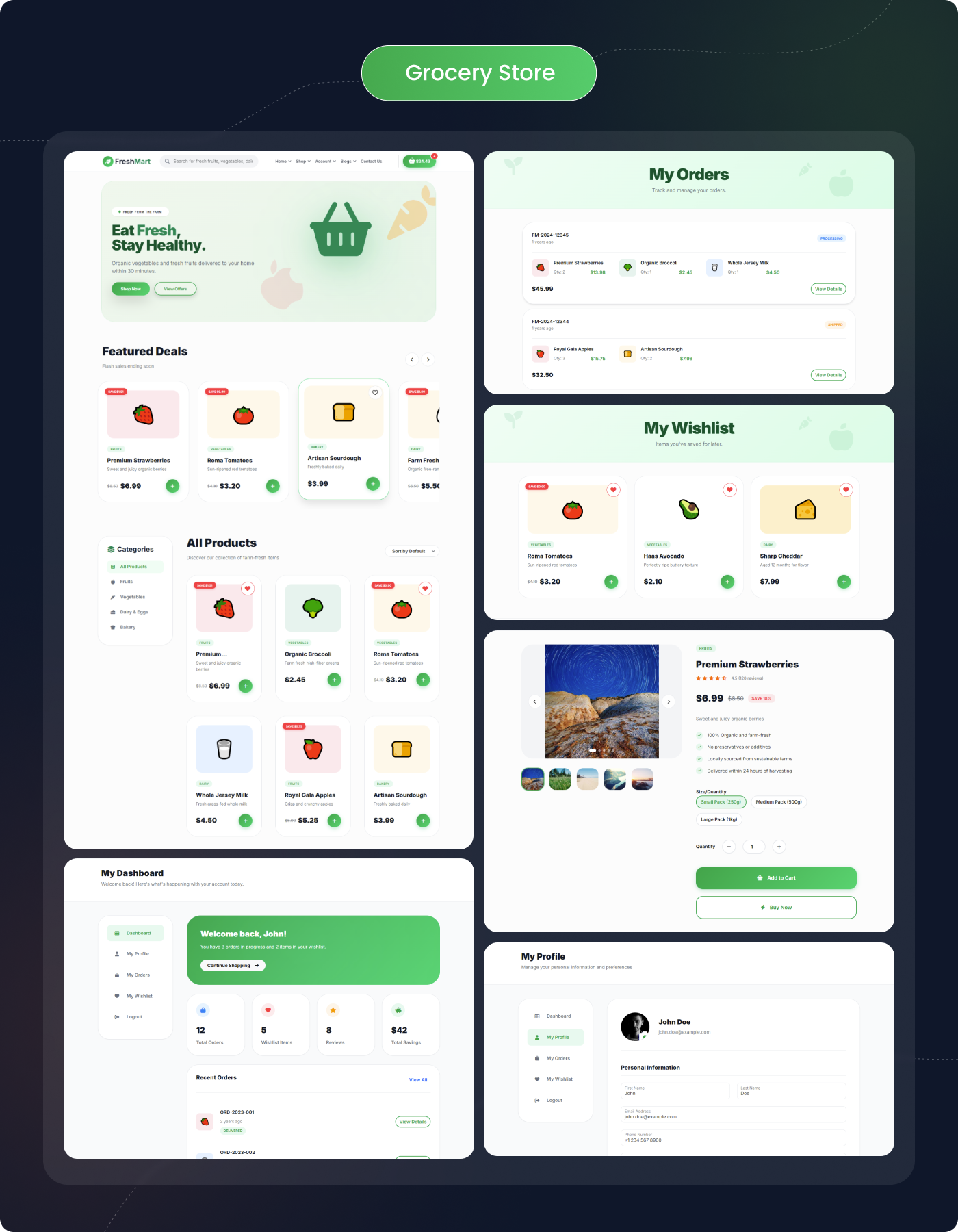 Grocery Store Ecommerce HTML Templates