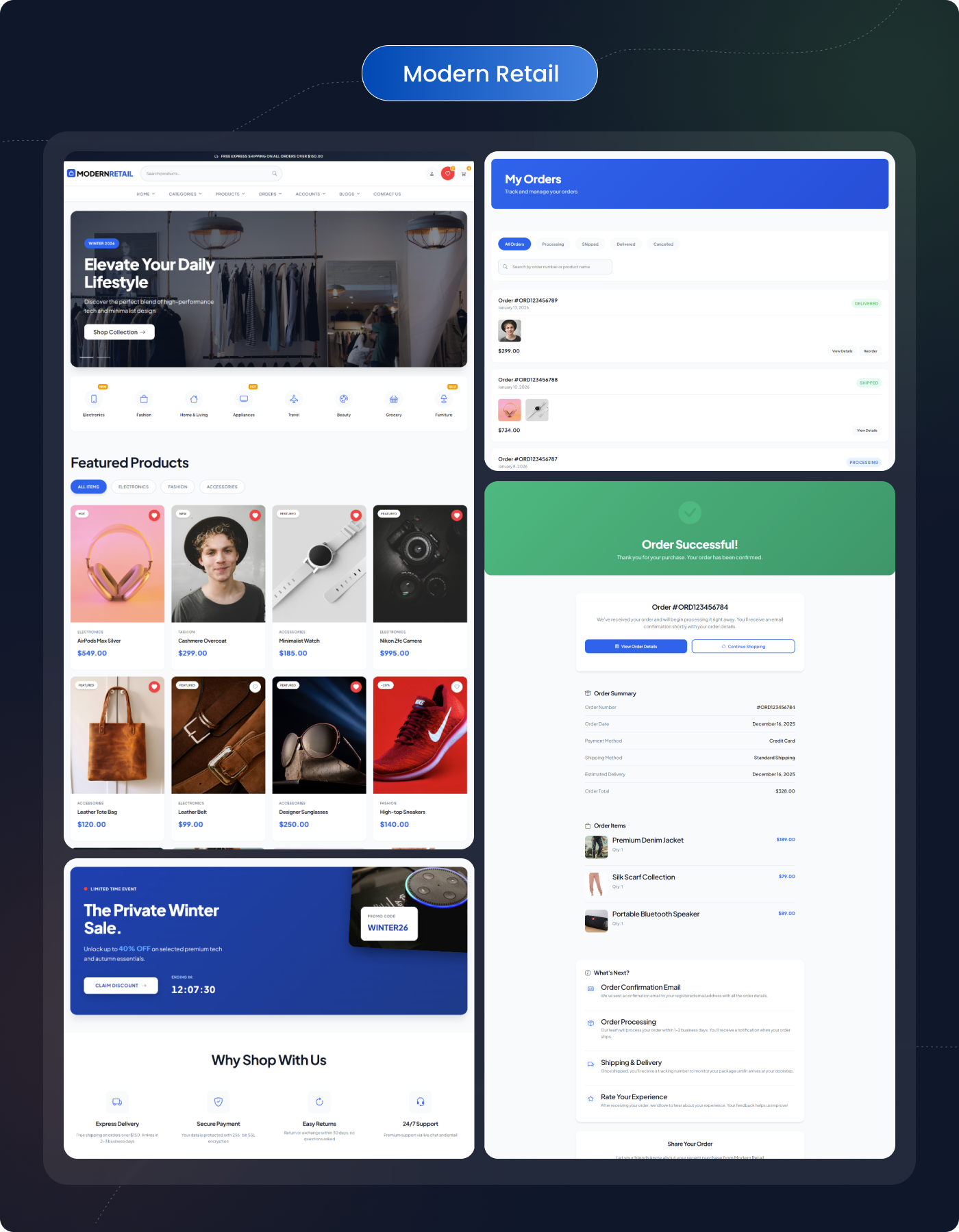 Modern Retail Ecommerce HTML Templates